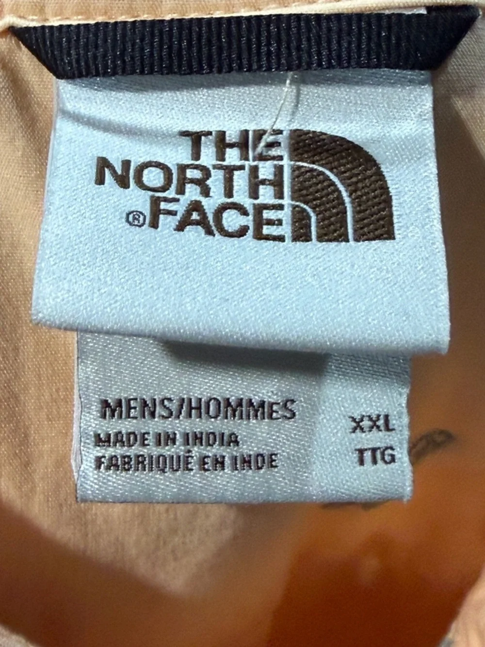 The North Face Peach Colored Button Down Fish Design Short Sleeve Shirt